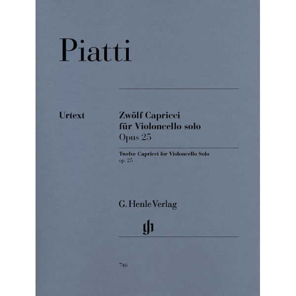 12 Capricci op. 25 for Violoncello solo, Alfredo Piatti - Violoncello solo