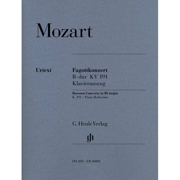 Concerto for Bassoon and Orchestra Bb major K. 191, Wolfgang Amadeus Mozart - Bassoon and Piano