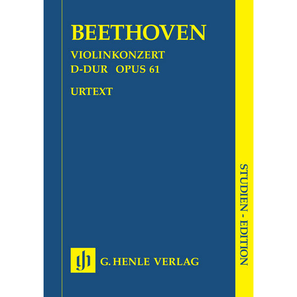 Concerto D major op. 61 for Violin and Orchestra, Ludwig van Beethoven - Violin and Piano, Study Score