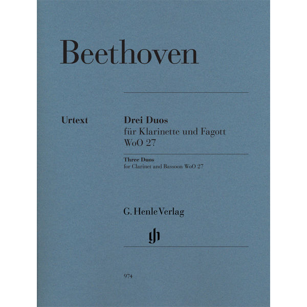 Three Duos for Clarinet and Bassoon WoO 27, Ludwig van Beethoven - Clarinet, Bassoon