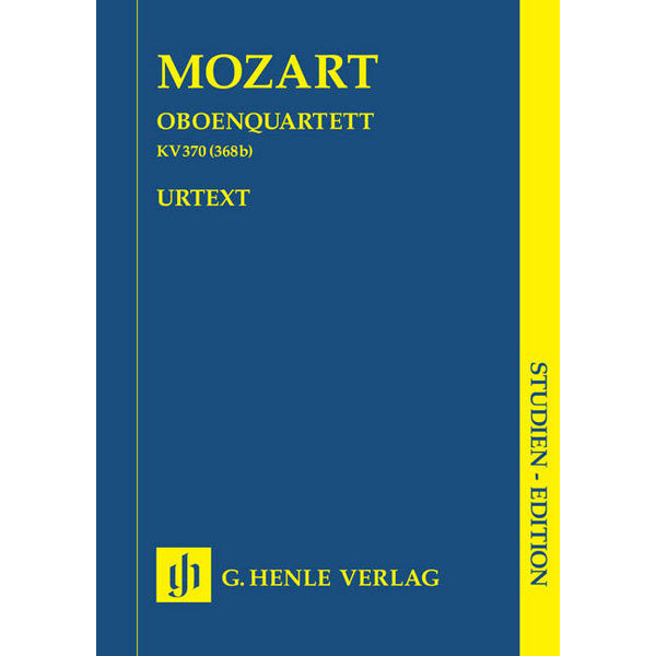 Oboe Quartet F major K. 370 (368b), Wolfgang Amadeus Mozart - Oboe, Violin, Viola, Violoncello, Study Score