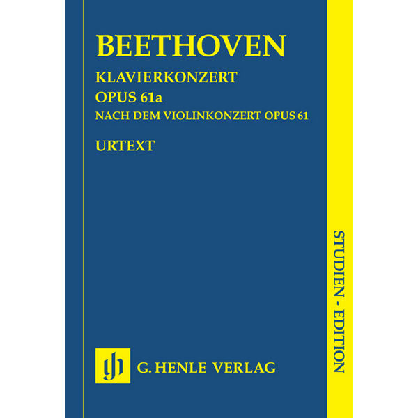 Piano Concerto D major op.61a after the Violin Concerto op. 61, Ludwig van Beethoven - Piano and Orchestra, Study Score