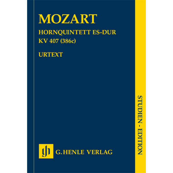 Horn Quintet in Eb major K. 407 (386c), Wolfgang Amadeus Mozart - Horn, Violine, 2 Violas, Violoncello, Study Score
