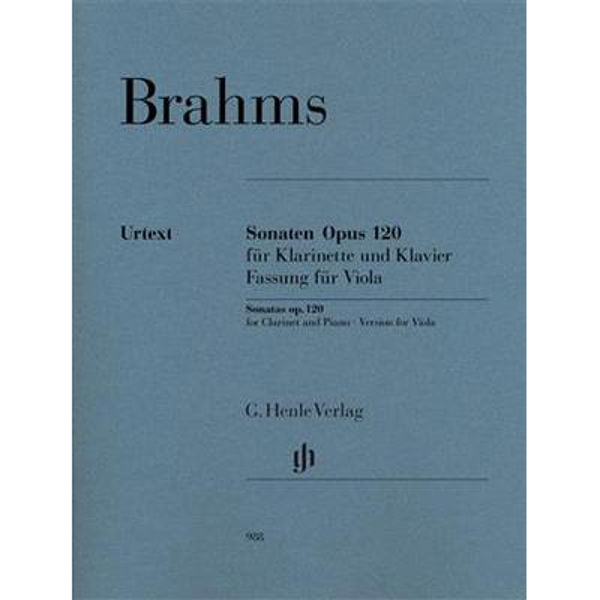 Sonatas for Piano and Clarinet op. 120 (Version for Viola) , Johannes Brahms - Viola and Piano