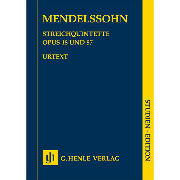 String Quintets op. 18 and 87, Mendelssohn  Felix Bartholdy - String Quintet, Study Score
