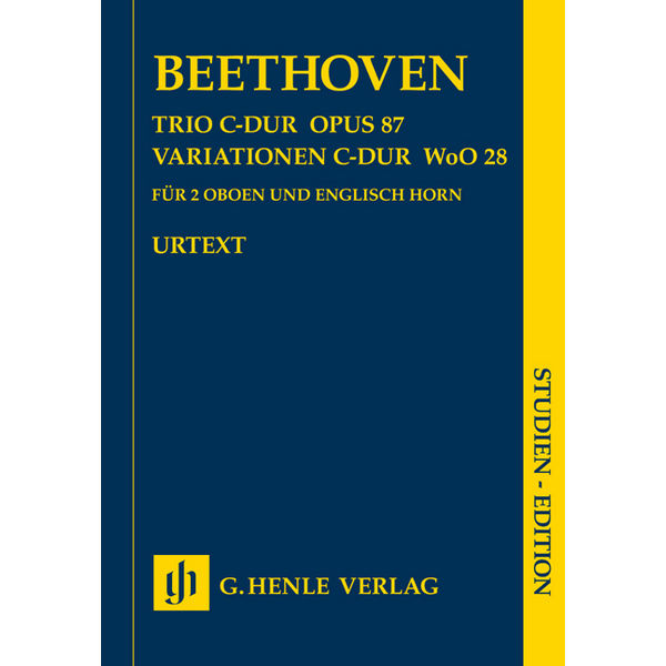 Trio in C major op. 87 Variations in C major WoO 28, Ludwig van  Beethoven - for 2 Oboes and English Horn, Study Score