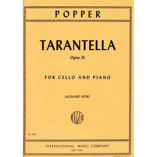 Tarantella Opus 33 for Cello and Piano, David Popper