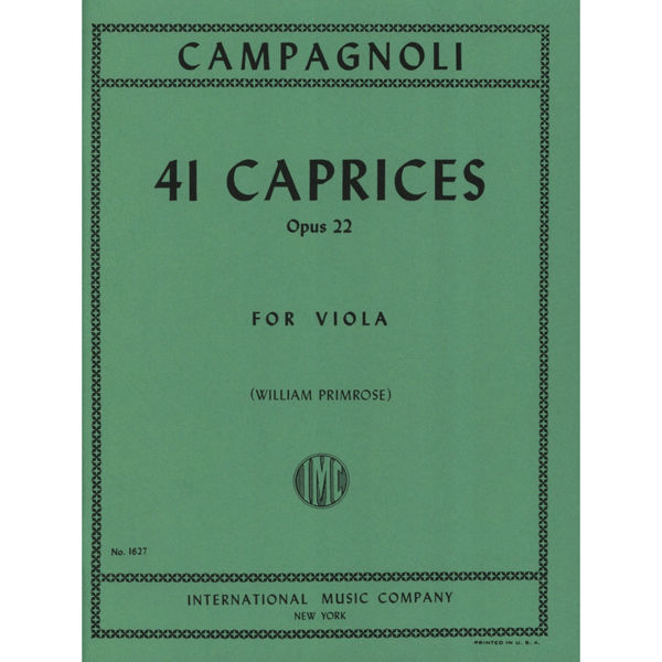 41 Caprices for Viola Op. 22, Campagnoli