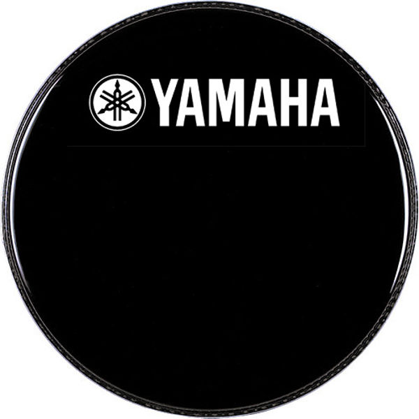 Stortrommeskinn Yamaha, 31018YB, P3 Ebony, Classic Logo, 18