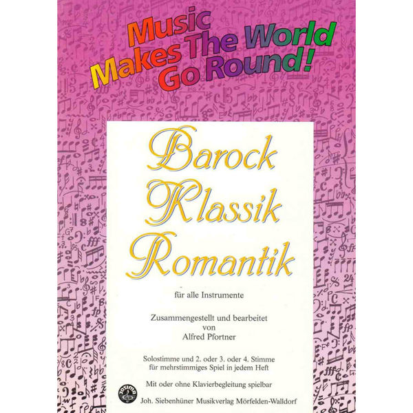 Barock, Klassik, Romatik. Obo/Fiolin/Klokkespill. Solo + 1. og 2. stemme