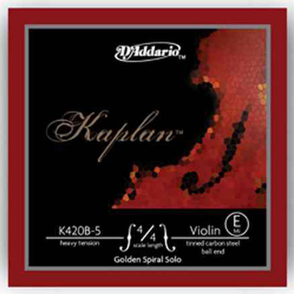 Fiolinstreng Kaplan D'Addario 1E m/Løkke Heavy Tension, Solo