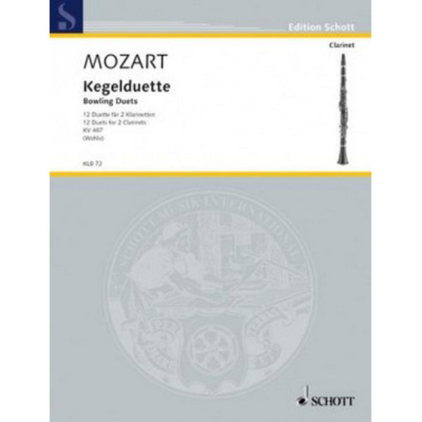 Kegelduette (Bowling Duets) for 2 Clarinets KV487, Wolfgang Amadeus Mozart