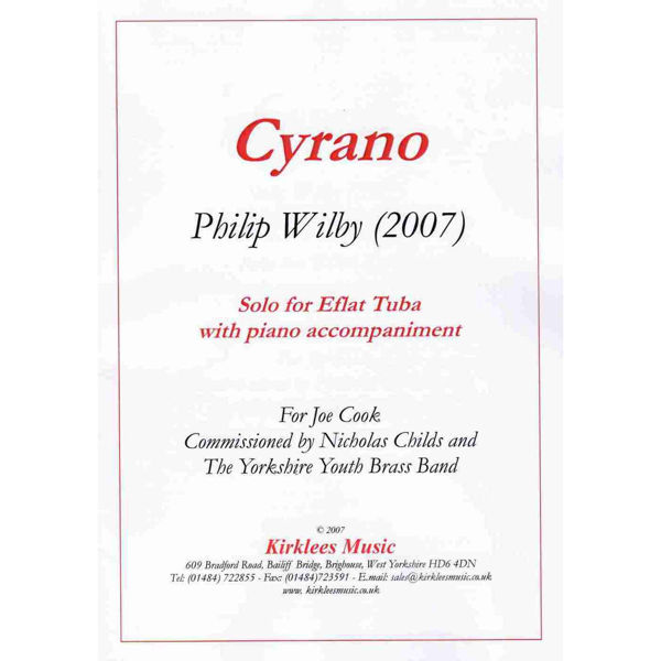 Cyrano, Eb Tuba and Piano, Philip Wilby