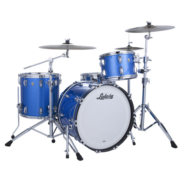 Slagverk Ludwig Classic Maple Fab 22 Shell Pack, m/Atlas Mount, Blue Sparkle