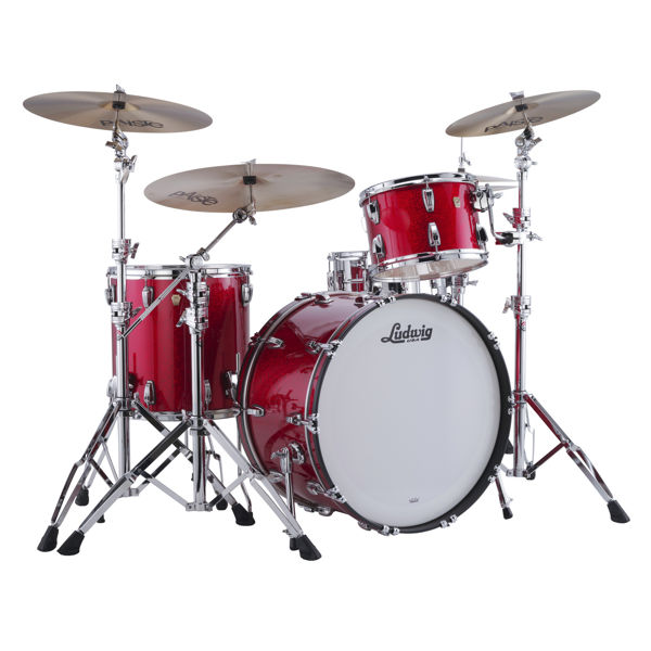 Slagverk Ludwig Classic Maple Pro Beat 24 Shell Pack, m/Atlas Mount, Red Sparkle