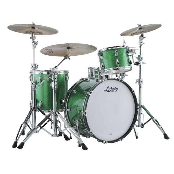 Slagverk Ludwig Classic Maple Pro Beat 24 Shell Pack, m/Atlas Mount, Green Sparkle