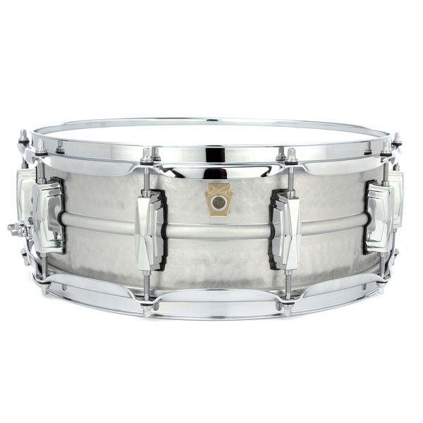 Skarptromme Ludwig Acrophonic Aluminum LA404K, 14x5, Hammered Aluminum Finish w/Chrome Hardware, Imperial Lugs