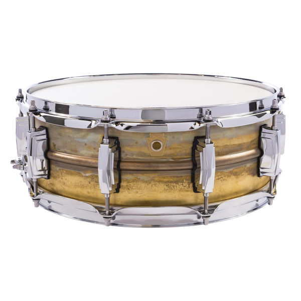 Skarptromme Ludwig Brass LB454R, Raw Patina Shell, 14x5, Imperial Lugs