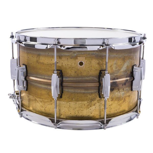 Skarptromme Ludwig Brass LB484R, Raw Patina Shell, 14x8, Imperial Lugs