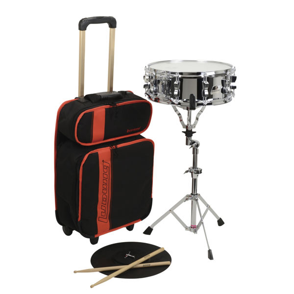 Skarptrommepakke Ludwig Jet Pak LE2477RBR m/Rolling Bag, Skarptromme, Trommepad og Stativ