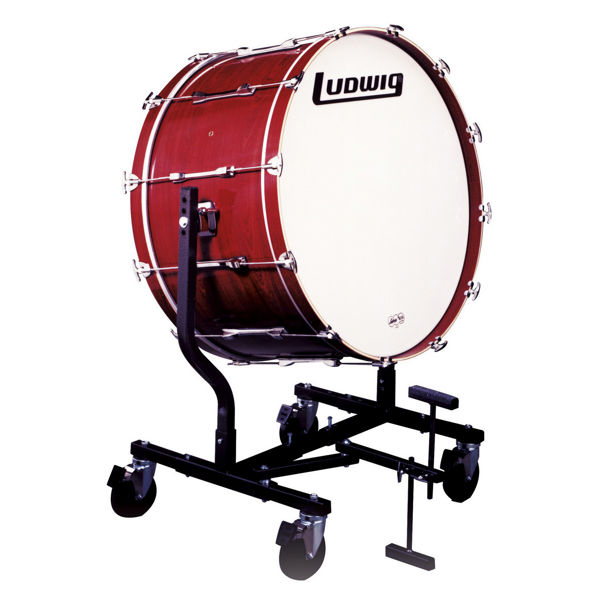 Konsertstortromme Ludwig LECB28X7, 28x14 m/Stativ, Lacquer, Smooth White Head, LE787 All-Terrain Tilting Stand