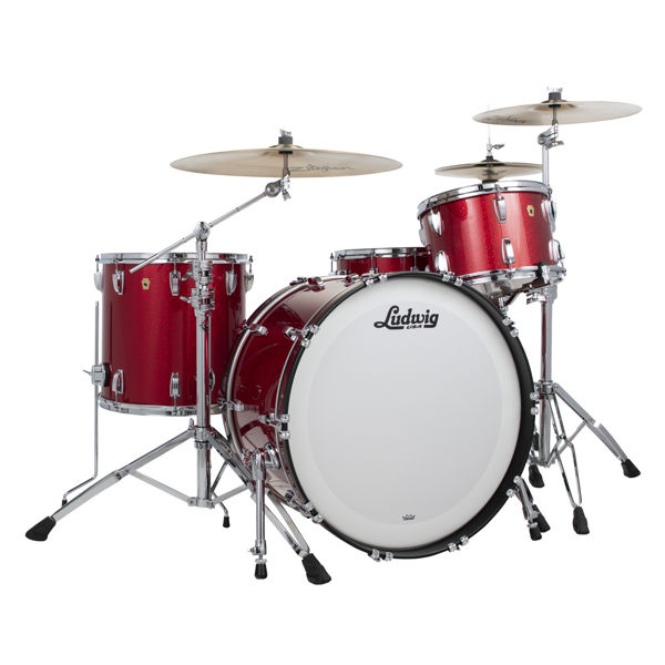 Slagverk Ludwig Legacy Maple Pro Beat 24 Shell Pack, m/Classic Mount, Red Sparkle