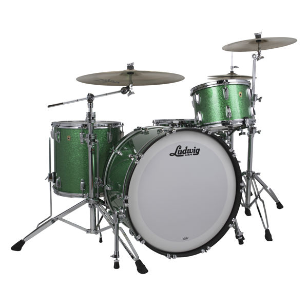 Slagverk Ludwig Legacy Mahogany Pro Beat 24 Shell Pack, m/Classic Mount, Green Sparkle