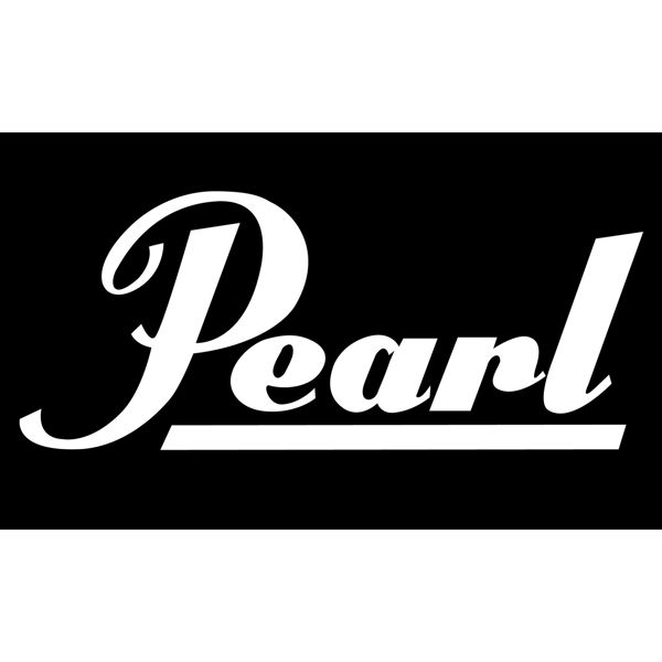 Logo Pearl, White, Til Stortrommeskinn