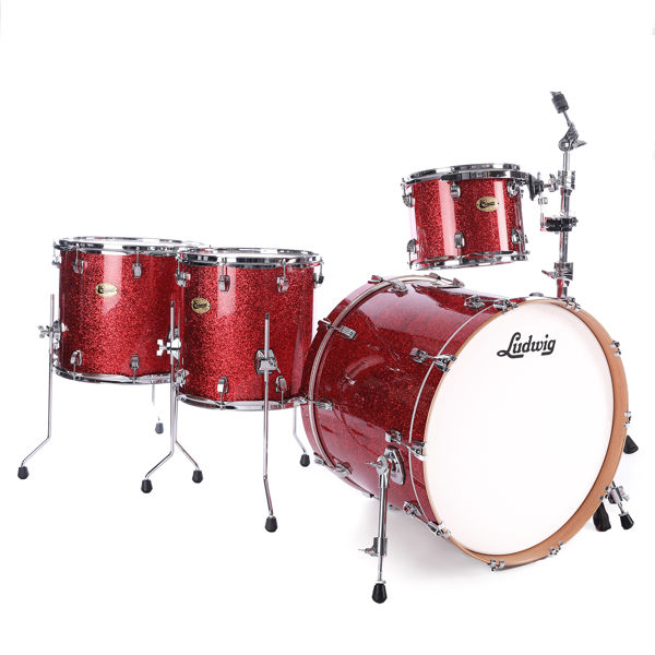 Slagverk Ludwig Centennial Dragstar Maple LRC22DX, 22 Shell Pack, Red Sparkle