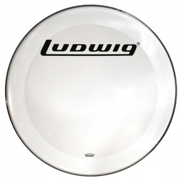 Stortrommeskinn Ludwig Powerstroke 3 LW1222P3SWB, 22, Smooth White w/Logo