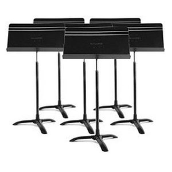 Notestativ Manhasset #84, Symphony Stand w/Plastic Desk, Black, Trinnløs, 6 Stk