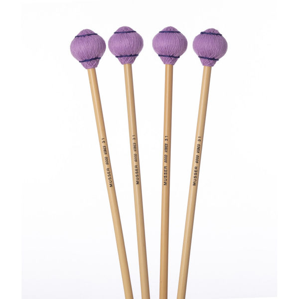 Vibrafonkøller Musser MGV31, Good Vibes, Rattan Handle, Soft, Cord, Lavender, Set of 4