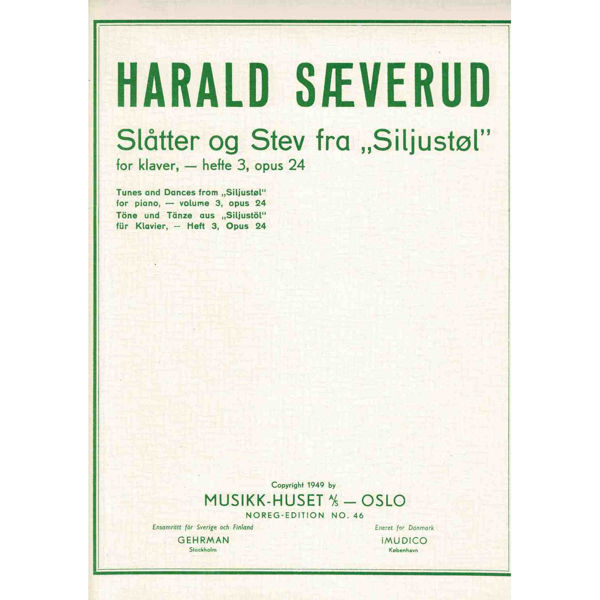 Slåtter og Stev fra Siljustøl for klaver, 3. suite opus 24, Harald Sæverud