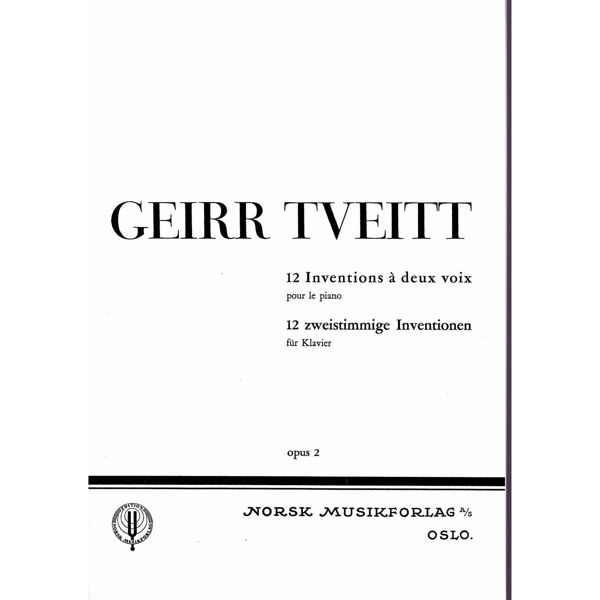 12 Tostemmige Inventioner Op.2, Geirr Tveitt - Piano