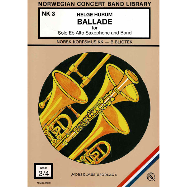 Ballade, Helge Hurum - Solo for Eb Alto Saxophone and Concert Band