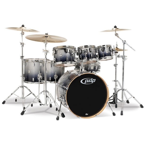 Slagverk PDP Concept Maple CM7, 22x18-8x7-10x8-12x9-14x12-16x14-14x5,5, Silver To Black Fade (SB)