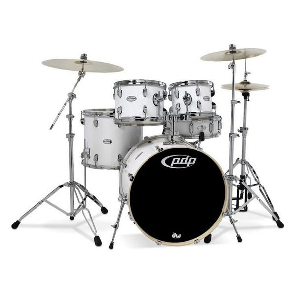 Slagverk PDP Mainstage, PDMA20K8WH, 10-12-14-20-14 m/Stativer, Gloss White