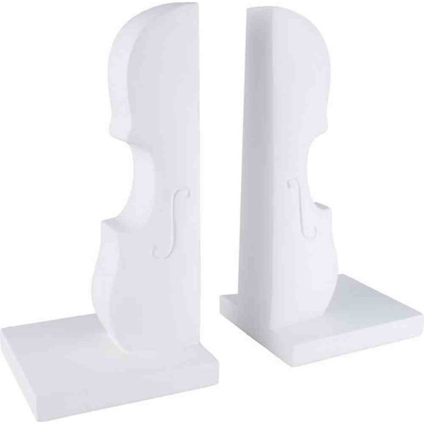 Bookends White Double Bass / Bokstøtte