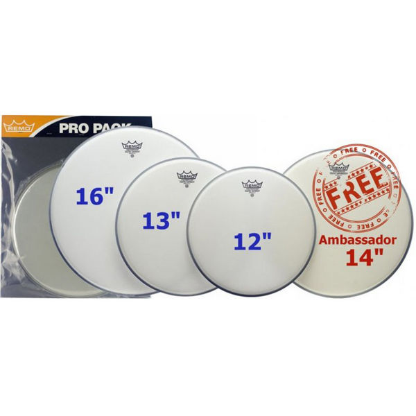 Trommeskinnpakke Remo Emperor Coated PP-1010-BE, ProPack ,12,13,16 +14 Ambassador Coated