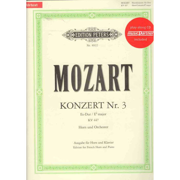 Horn Concerto No. 3  in Eb  KV 447 Wolfgang Amadeus Mozart (Book and CD)