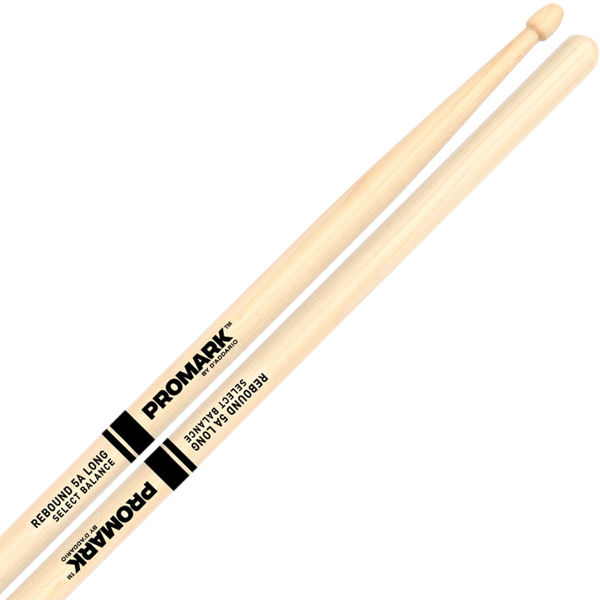 Trommestikker Pro-Mark Rebound Balance Hickory RBH565LAW, 5A, Long Acorn Hickory Wood Tip