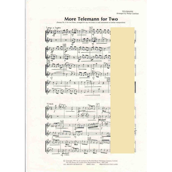 More Telemann for Two (Sonata No 1), Duet for any equal brass instruments