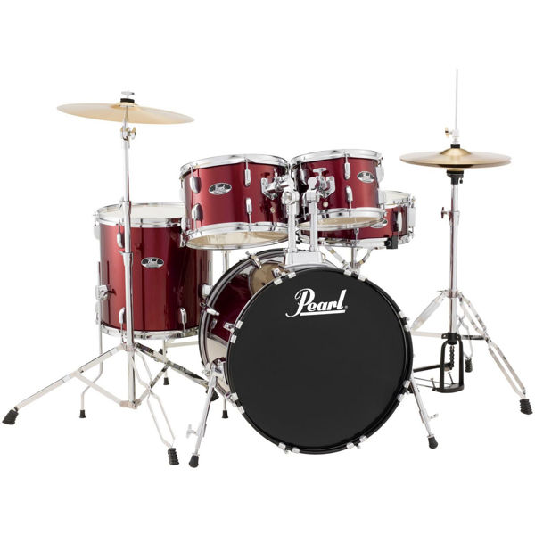 Slagverk Pearl Roadshow RS505C/C91, 20  m/Stativer, Cymbaler og Stol, Chrome Hwd, Wine Red