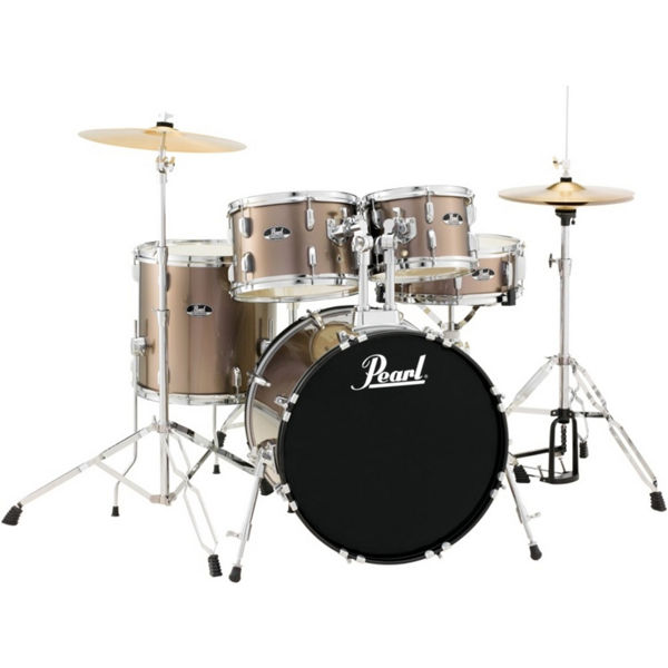 Slagverk Pearl Roadshow RS525SC/C707, 22 m/Stativer, Cymbaler og Stol, Chrome Hwd, Bronze Metallic