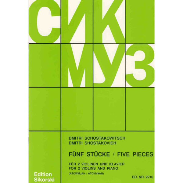 Schostakowitsch Five Pieces/Fünf Stücke  2  Violins and Piano (Shostakovich)