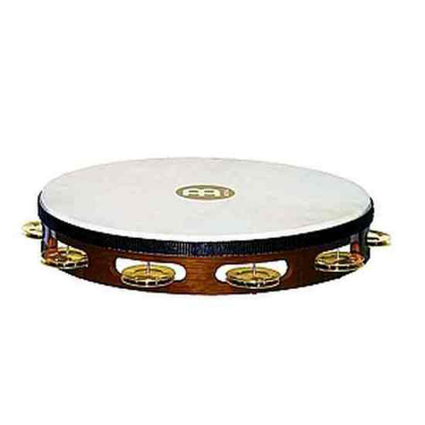 Tamburin Meinl TAH1B-AB, Wood, Enkel m/Skinn, 10 Brass Jingles, African Brown