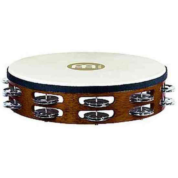 Tamburin Meinl TAH2AB, Dobbel m/Skinn 10, Nickel Jingles, African Brown