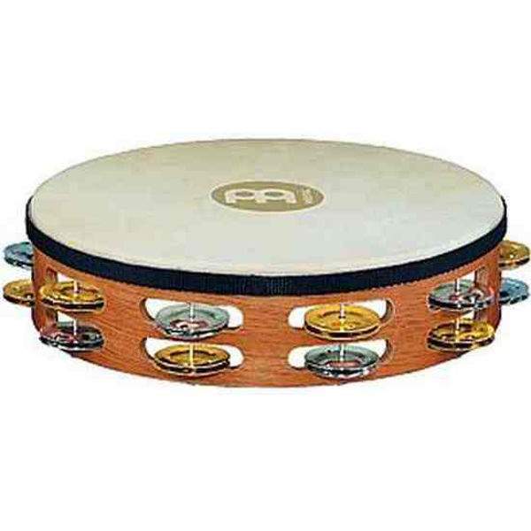 Tamburin Meinl TAH2M-SNT, Wood m/Skinn, 10 Nickel/Brass Jingles, Super Natural