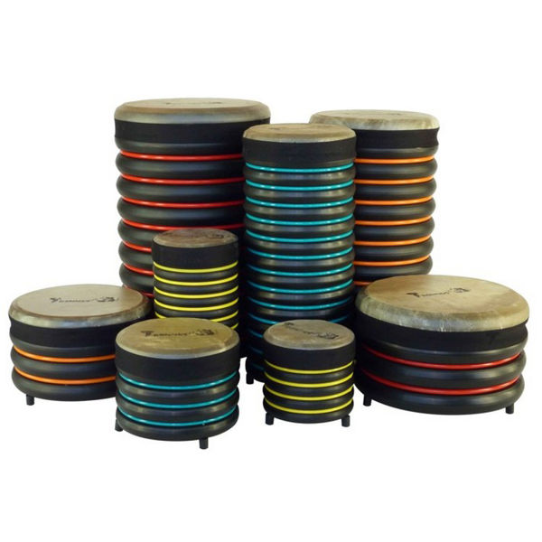 Pedagogtrommer Trommus E3u, A1u-B1u-C1u-D1u-A2u-B3u-C3u-D3u, Set of 8 Drums w/Natural Skin