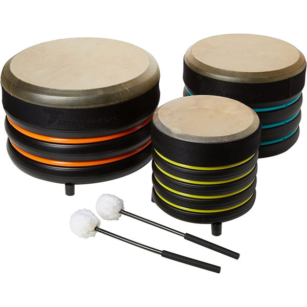 Pedagogtrommer Trommus E5u, A1u-B1u-C1u, Set Of 3 Drums w/Natural Skin